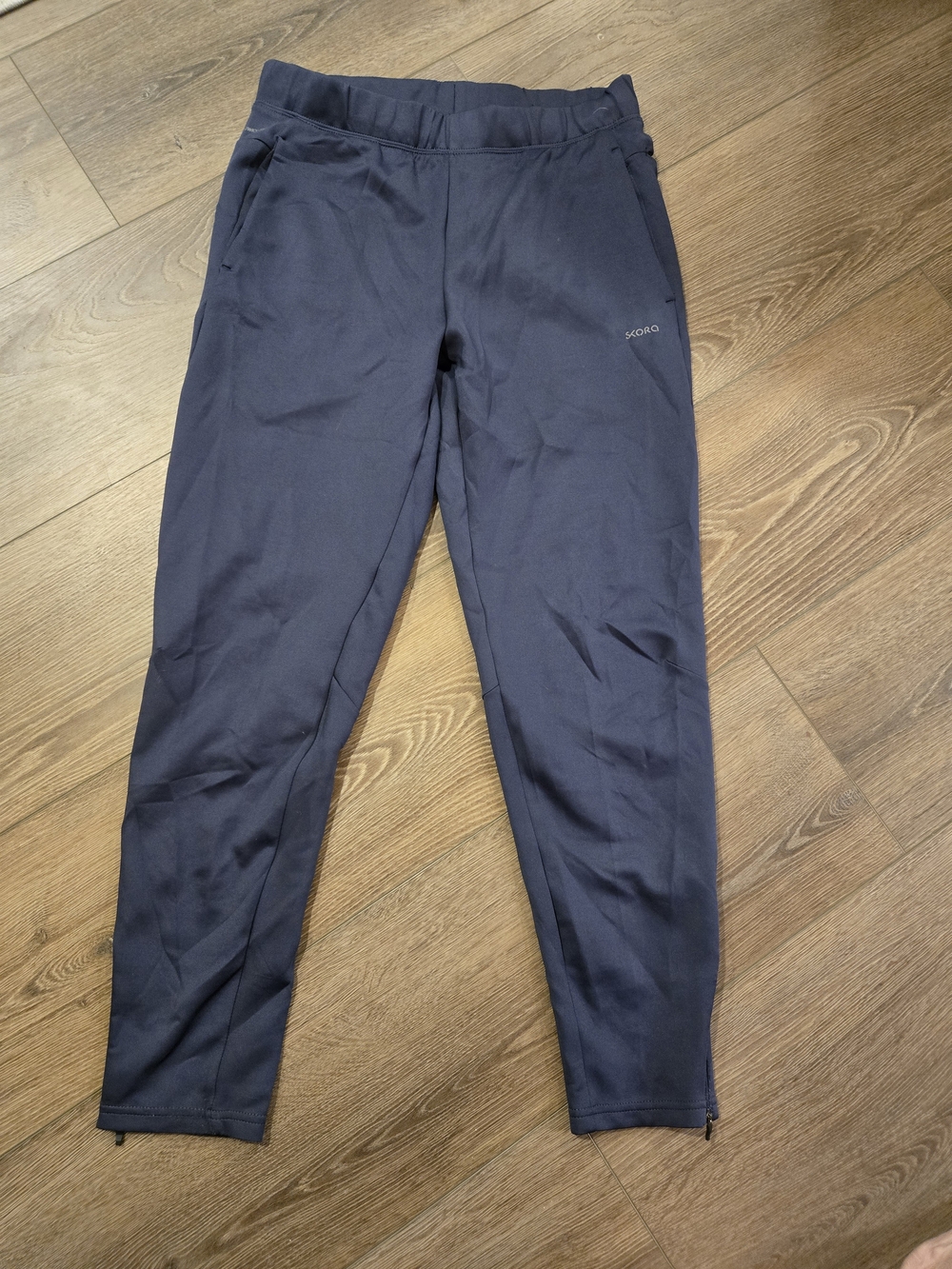 Men's Navy Jogger Sweatpants with Zip Ankles